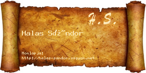 Halas Sándor névjegykártya