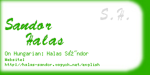 sandor halas business card